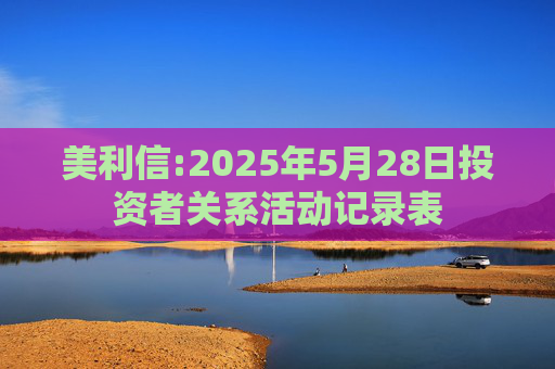 美利信:2025年5月28日投资者关系活动记录表