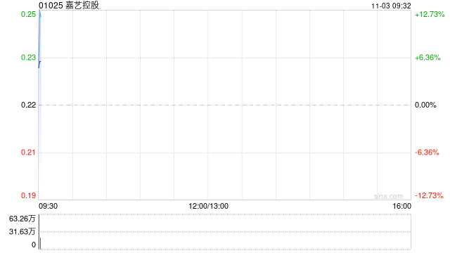 嘉艺控股拟折让约9.09%按“1供1”基准进行供股 净筹约3800万港元  第1张